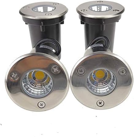 QUANS 3W 12V 24V DC Low Voltage In Ground Well LED Light Warm White 4-Pack by QUANS