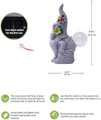 Nacome Solar Funny Gnome for Garden Decor: Durable Resin Statue All-Weather Automatic On/Off Switch Bubble Outdoor Outside Patio Porch Front Pathway - Gifts for Mom Grandma Lady - Image 4