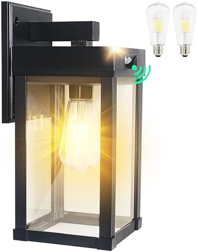 Solar Wall Lights Outdoor Waterproof with 3 Lighting Modes & Motion Sensor by CYHKEE