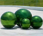 Stainless Steel Gazing Globe Mirror Ball, Decorative Gazing Balls for Garden, Reflective Smooth Garden Ball Sphere for Outdoor Yard Decoration (Green, Dia: 8 inch) - Image 2