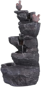Resin Stone Imitation Waterfall with LED Lights Desktop Waterfall Fountain Tabletop Fountain Relax Decor for Home Office - Image 7