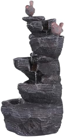 Resin Stone Imitation Waterfall with LED Lights Desktop Waterfall Fountain Tabletop Fountain Relax Decor for Home Office - Image 7