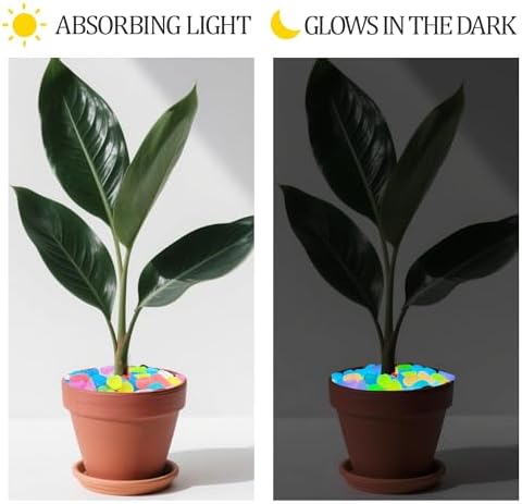 500PCS 1-1.2" Glowing Rocks Luminous Pebbles Glow in The Dark Rocks Luminous Stones for Driveway Walkway Potted Plants Fish Tank - Image 4
