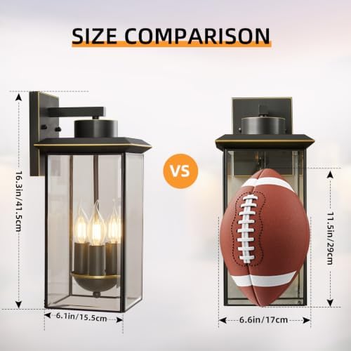 Large Oil‑Rubbed Bronze Outdoor Wall Sconce, Rustproof Exterior Porch Light - Image 4