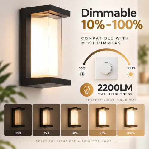 Outdoor Wall Lights, Outdoor Lights for House, 2200LM 3CCT Dimmable IP65 - Image 3