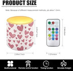 4Pcs Valentines Day Heart Stripes Flameless Candles with Remote Battery Operated Pillar Candles with Timer LED Tea Lights for Patio Porch Home Party Decorations - Image 3