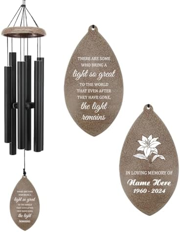 Sympathy Wind Chimes Deep Tone, 36inch Personalized Wind Chimes, Memorial Gifts Wind Chime, in Loving Memory of Mom/Dad/Husband, Customized Gifts Wind Chime by ExtrabilyOfficial