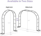 Sunexinlo Garden Arch Trellis with Base, 5.3'W x 7.6'H or 7.9'W x 6.3'H Wedding Arch, Metal Garden Trellis for Climbing Plants Outdoor Wedding Christmas Bridal Party Decoration, Black - Image 2