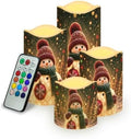 Christmas Snowman Electric Flameless Candles Set of 4 by Uorisanigo