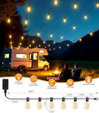 Tenmiro 100FT LED Outdoor String Lights with Remote, 35+ 1 Shatterproof Bulbs Waterproof and Dimmable Patio Lights for Porch, Garden, Backyard, Deck, Balcony, Hanging Lighting Decor - Image 6