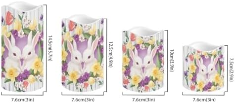 Cute Rabbit Flameless Candles with Timer and Remote Battery Operated LED Candles Color Changing Pillar Candles Bulk Fake Candles for Festival Home Easter Decor - Image 2