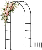 SUNLPH Thickness Metal Garden Arch Trellis for Climbing Plants, Rustproof, Black, 4.6x8.2 or 7.2x6.9 Ft, Wedding Arbor Archway for Bridal Party Flower Decoration by SUNLPH