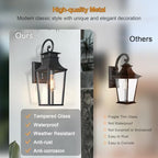 ALVIME 17" Matte Black Outdoor Sconce Lights - Image 5