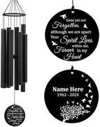 Sympathy Wind Chimes Personalized, 36inch Memorial Wind Chimes in Loving Memory, Loss of Loved Mom/Dad, Sympathy Gifts Wind Chime for Funeral Outdoor Deep Tone by ExtrabilyOfficial