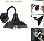 GOLDHILL Black Gooseneck Outdoor Barn Light, Farmhouse Vanity Lights with E26 Based Socket, Round Exterior Lights for House Garage Bathroom Bedroom - Image 5