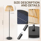 Solar Outdoor Floor Lamp with Rattan Shade, 3 Height Options - Image 4