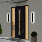 23.6inch Porch Wall Lights - Long Strip Modern Outdoor Wall Light Fixture, Dimmable Black Wall Mount Exterior Lighting Wall Sconce Outside Garage Lights for House, Courtyard, Corridor by NIUZDU