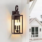 19" Large Outdoor Wall Light, 3-Light Brown Exterior Wall Light Fixture - Image 5