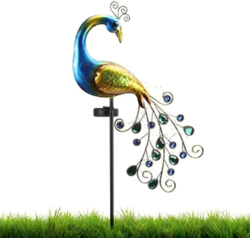 Solar Light Peacock Garden Light Metal Peacock Garden Solar Lamp 300mAh Outdoor Decorative Stake Lights Stake for Yard Decorations Lights, Outdoor g by Unknown