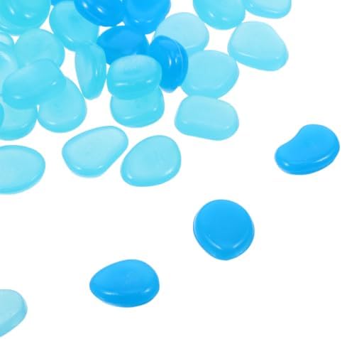 300pcs Glow in Dark Resin Pebbles, for Garden Aquarium - Image 3