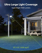 JACKYLED 1000 Lumen 299 LED Solar Dusk to Dawn Light Outdoor White 2 Pack - Image 3