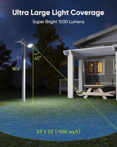 JACKYLED 1000 Lumen 299 LED Solar Dusk to Dawn Light Outdoor White 2 Pack - Image 3