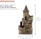 Alpine Corporation USA1164 Outdoor Floor Tiered Fairy Castle Waterwheel Water Fountain with Realistic Stone Look, 35", Brown - Image 3