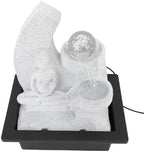 Tabletop Water Fountain, Resin Zen Meditation Indoor Waterfall Fountain with LED Light for Home Office Indoor Outdoor Garden Desk Patio Yard Backyard by oreilet