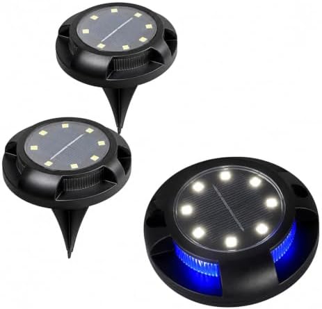 Ground Lights, Solar Lights Outdoor Disk Underground Lamp(Blue Side-Warm,1Pcs) - Image 6
