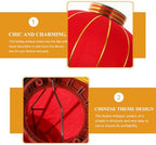2pcs Red Flocking Cloth Traditional Lanterns with Tassel for Xmas Holiday - Image 3