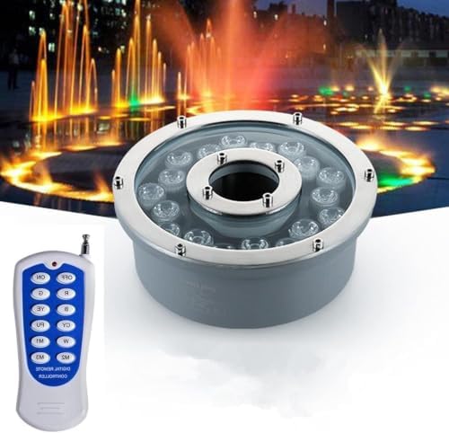 Fountain Lights RGB Submersible Pond Light IP68 12V-24V Stainless Steel by Unknown