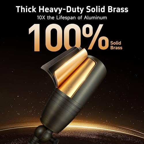 Gardenreet Landscape Spotlights Low Voltage - Brass 12V Outdoor Uplight LED, Wired Spot Lights IP65 Waterproof, Antique Bronze for Exterior Garden Yard Tree House with 5W 2700K Warm White MR16 Bulb - Image 3