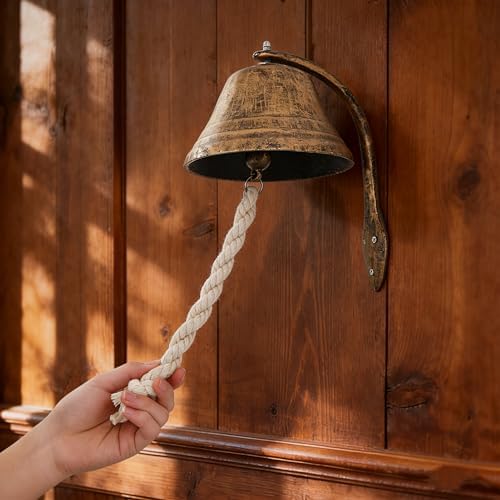 Cast Iron Hanging Dinner Bell with Outdoor Mount for Door Wall(L) - Image 5