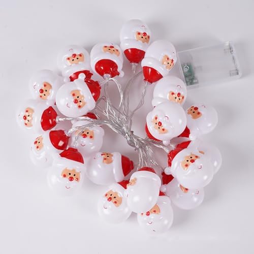 CAKERS Christmas Decor String Lights|Creative Cute Novelty Fairy Lights|Hanging Copper Wire Lights|Night Lights for Birthday Party Xmas Tree Decor,Santa Claus Head,3m(9.8ft)-20LED-USB - Image 3