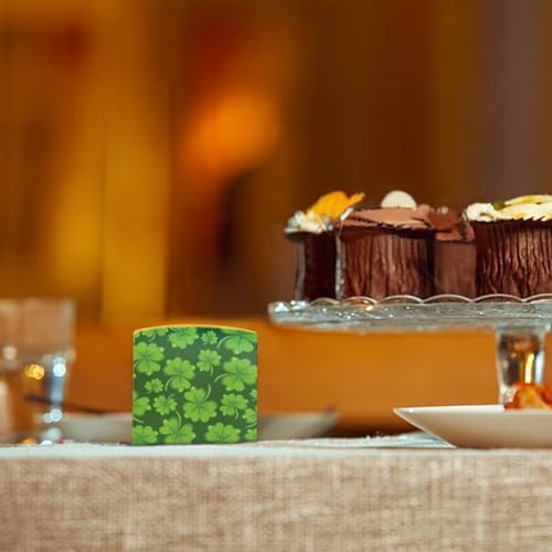 St Patrick's Day Flameless Candles with Remote Battery Operated Candles with Timer Pack of 4 Novelty Green Shamrocks LED Pillar Tea Lights for Indoor Outdoor Decorations - Image 2