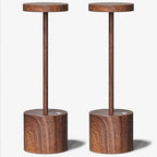 Cordless Rechargeable LED Table Lamp Set of 2, Wood by BarrycaLighting