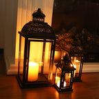Lanterns Decorative Indoor&Outdoor, 19’’&14’’&10’’ Extra Large Metal Candle Lanterns, Vintage Candle Holders Farmhouse Shelf Wedding Front Porch Patio Decor, Christmas Halloween Decorations for Home - Image 4