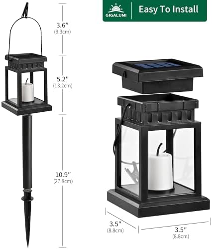GIGALUMI 8 Pack Solar Halloween Lanterns Outdoor, Candle Lights with Stakes - Image 6