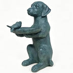 Cynkeyee Outdoor-Statues Garden Decor Bird Bath - Large Dog Statue Bird Feeder Statues for Outside Yard Lawn Patio Gardening Gifts for Women Fairy Garden (Bronze) by Cynkeyee