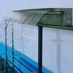 Stainless Steel Outdoor Waterfall Fountain - Modern Wall Feature for Garden, Patio & Backyard Decoration, Tranquil Water Flow for Relaxation & Aesthetic Appeal - Image 4