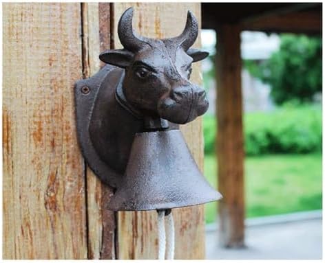 Cast Iron Dinner Bell, Cast Iron Wall Bell, Cast Iron Wall Hanging Bell Iron Cow Farmhouse Style is Suitable for Indoor Or Outdoor Decoration - Image 3