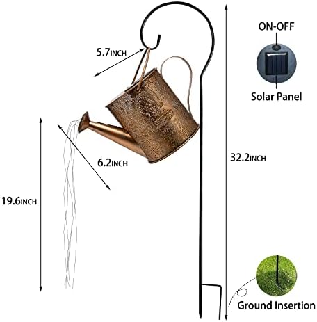 JIAJIAMEI Large Solar Watering Can Lights Big Tree Outdoor Garden Decor, Waterproof Cascading LED Hanging Lights, Gifts for Mom Grandma Women Birthday Mother's Day - Yard Porch Patio Backyard - Image 5