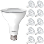 Sunco 10 Pack PAR30 LED Bulb Flood Light, E26, 11W=75W Dimmable, Long Neck by SuncoLighting