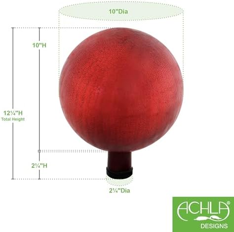 Achla Designs 10" Gazing Globe, Red - Image 2