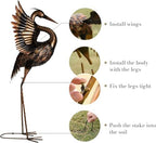 TERESA'S COLLECTIONS Garden Decor, Set of 2 Brass Herons Garden Decor, 25-26", Waterproof Metal Garden Statue, Herons Gifts, Garden Gifts for Women Mom, Indoor/Outdoor - Image 5