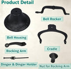 17'' Large Cast Iron Dinner Bell, Farmhouse Hanging Bell for Outdoor Use - Image 7