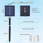 Total 104FT 240LED Solar Rope Lights Outdoor Waterproof, Warm White - Image 5