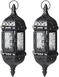 2Pcs Moroccan Lantern, Hollow Vintage Hanging Candle Lantern Metal Ramadan Decorations for Home Indoor Outdoor by Unknown