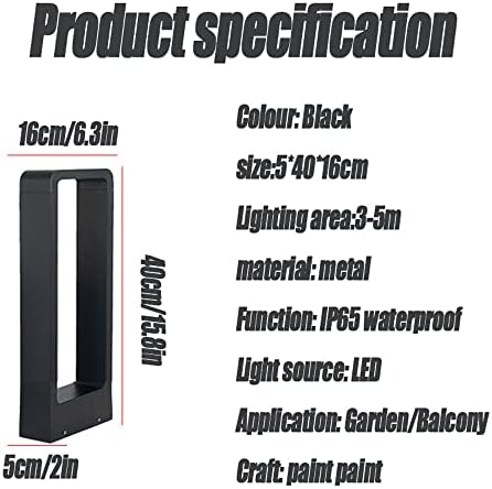 Modern Outdoor LED Garden Post Light Simple Waterproof Post Bollard Light Rainproof Landscape Column Lamp Aluminum High Pole Lantern Walkway Pathway Lawn Lamp Fixture Street Lamps - Image 2