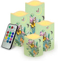 Butterfly Floral Flameless Candles with Remote Timer Flickering LED Pillar Candles Color Changing Set of 4 Battery Operated Candles Indoor Outdoor Home Table Beach Wedding Decoration by Uorisanigo